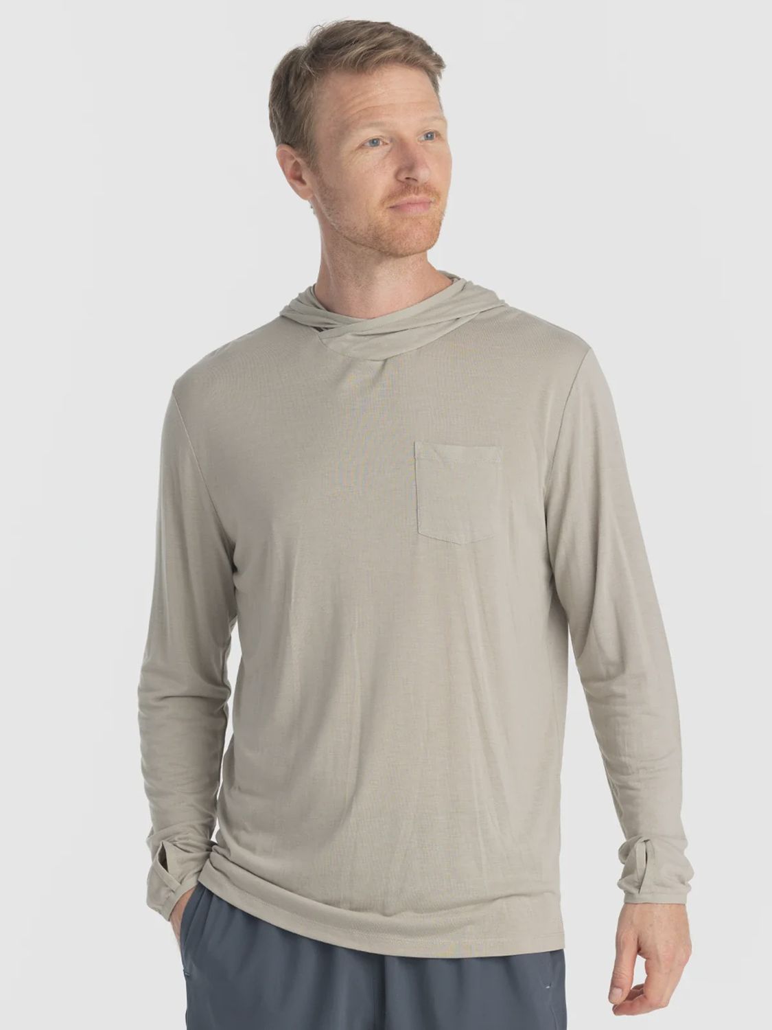 Men&#39;s Bamboo lightweight hoodie, Colour: sandstone, Size: M
