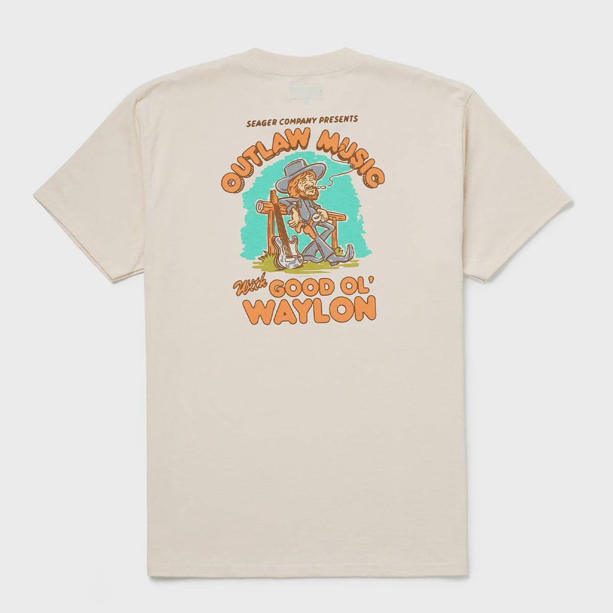Waylon Jennings Outlaw Tee, Colour: vintage white, Size: M