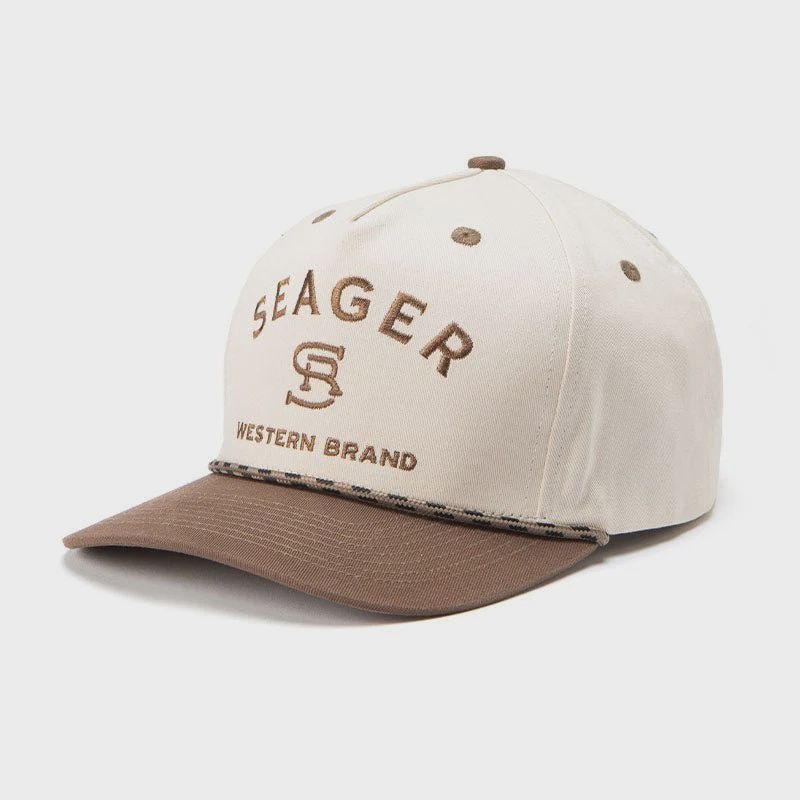 Branded snapback, Colour: cream/brown