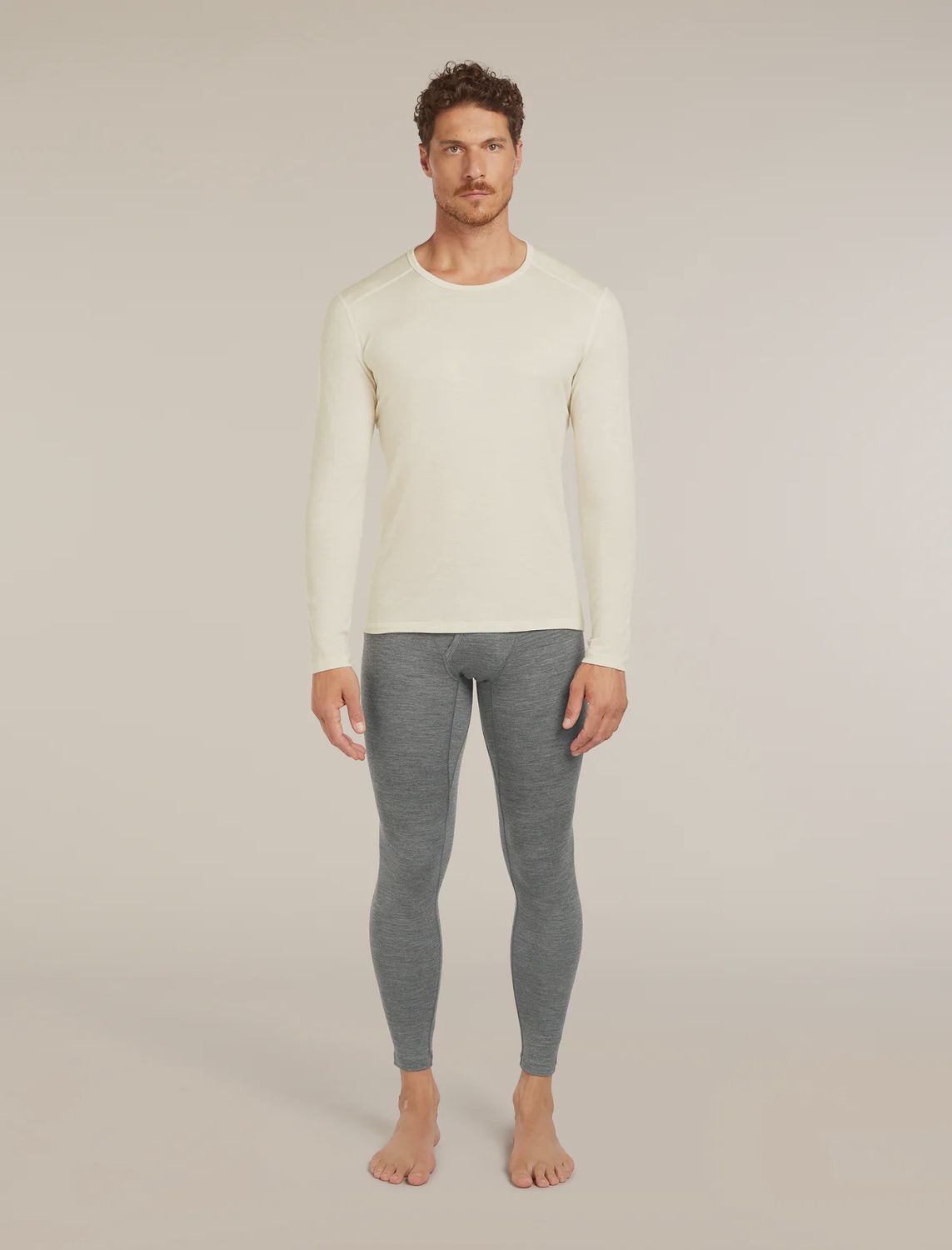 Men Merino 200 Oasis Leggings wFly, Colour: Gritstone Hthr, Size: M