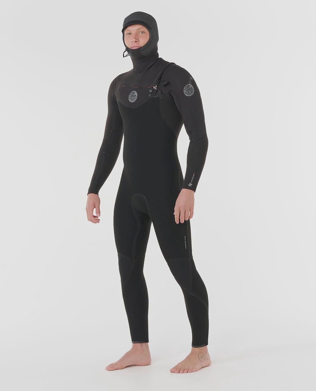 Flashbomb 6/4 fullsuit chest zip with hood, Colour: black, Size: M
