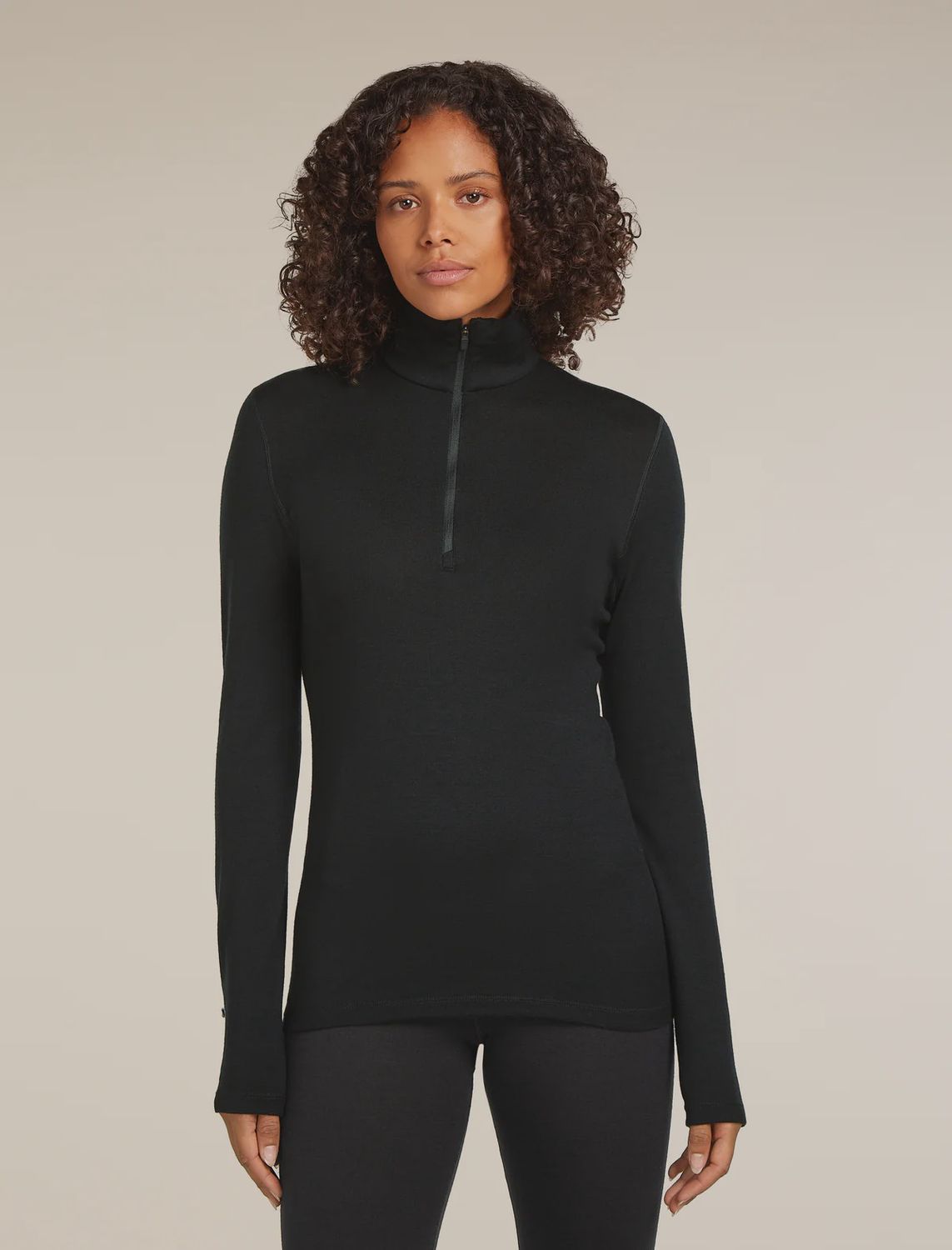 Women Merino 260 Tech Ls Half Zip, Color: Black, Size: L