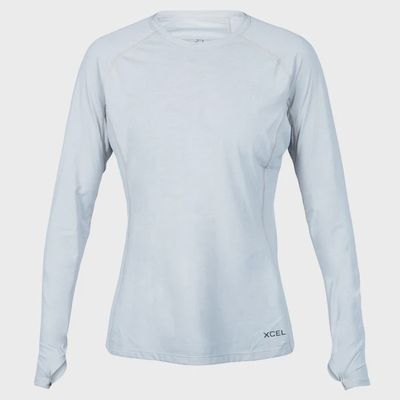 Womens heathered ventx solid l/s