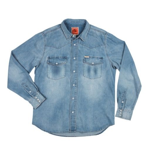 THE WYATT PEARL SNAP SHIRT, Colour: VINTAGE DENIM, Size: Medium