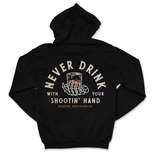 SHOOTIN' HAND HOODIE, Colour: BLACK, Size: Medium