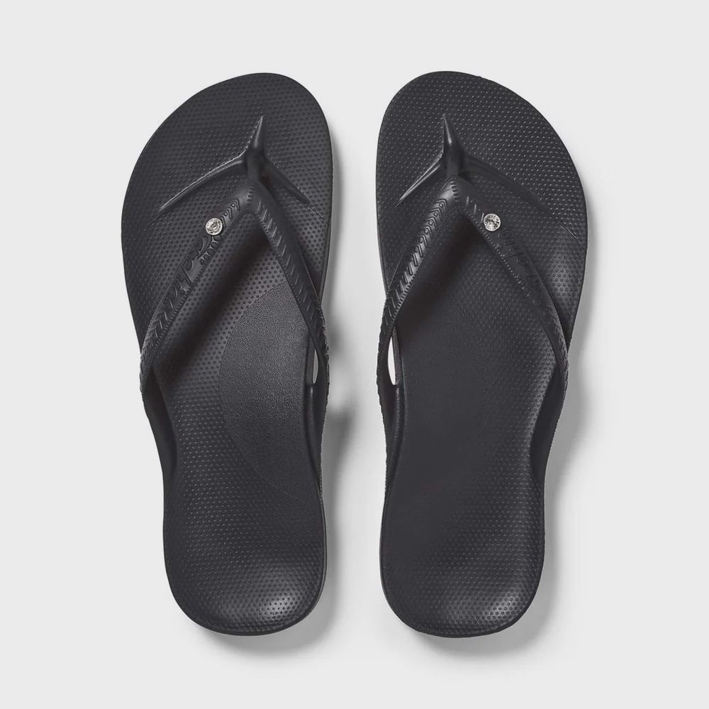 Arch support crystal flip flops, Colour: crystal Black, Size: M5W6