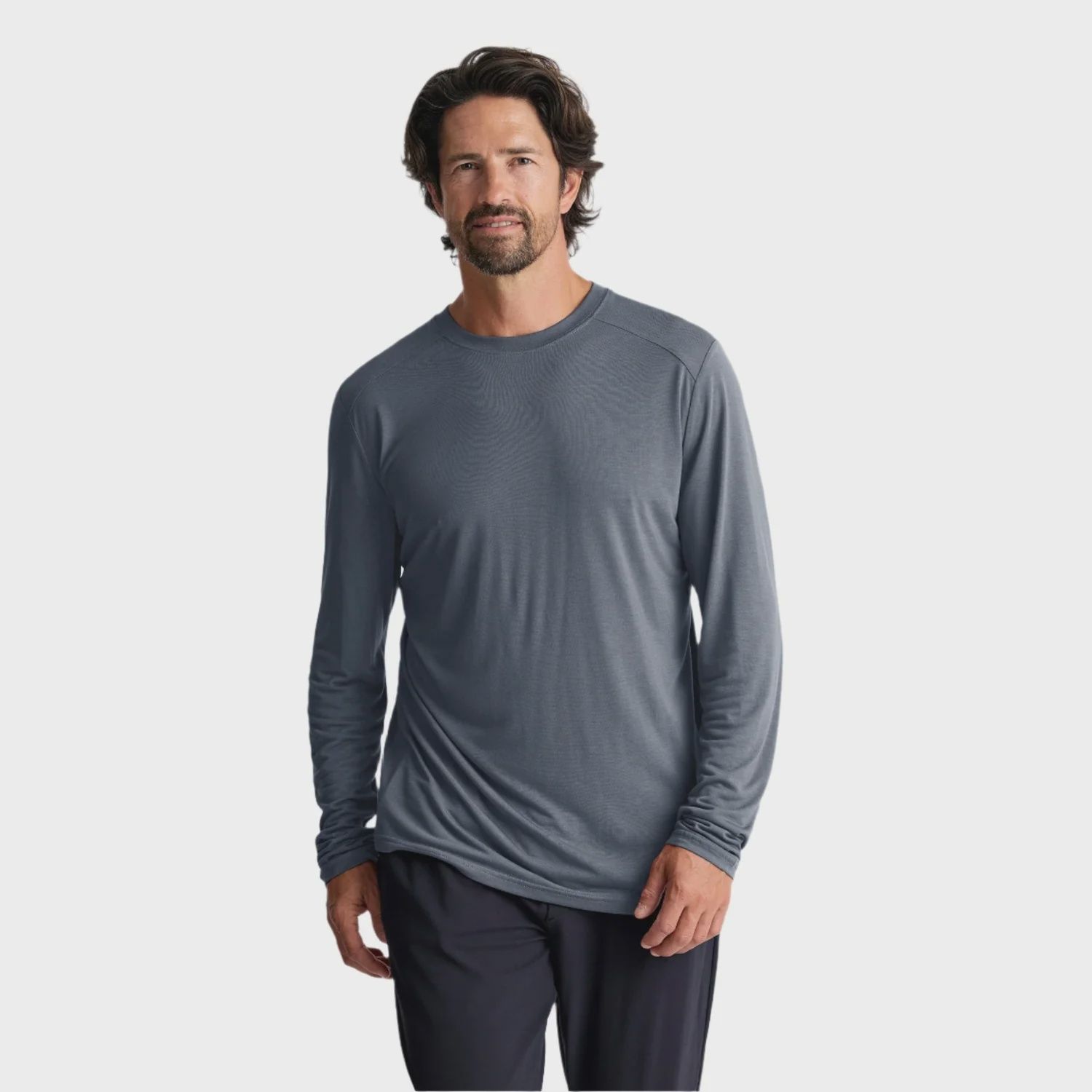 Men's bamboo lightweight long sleeve, Colour: Storm Cloud, Size: M