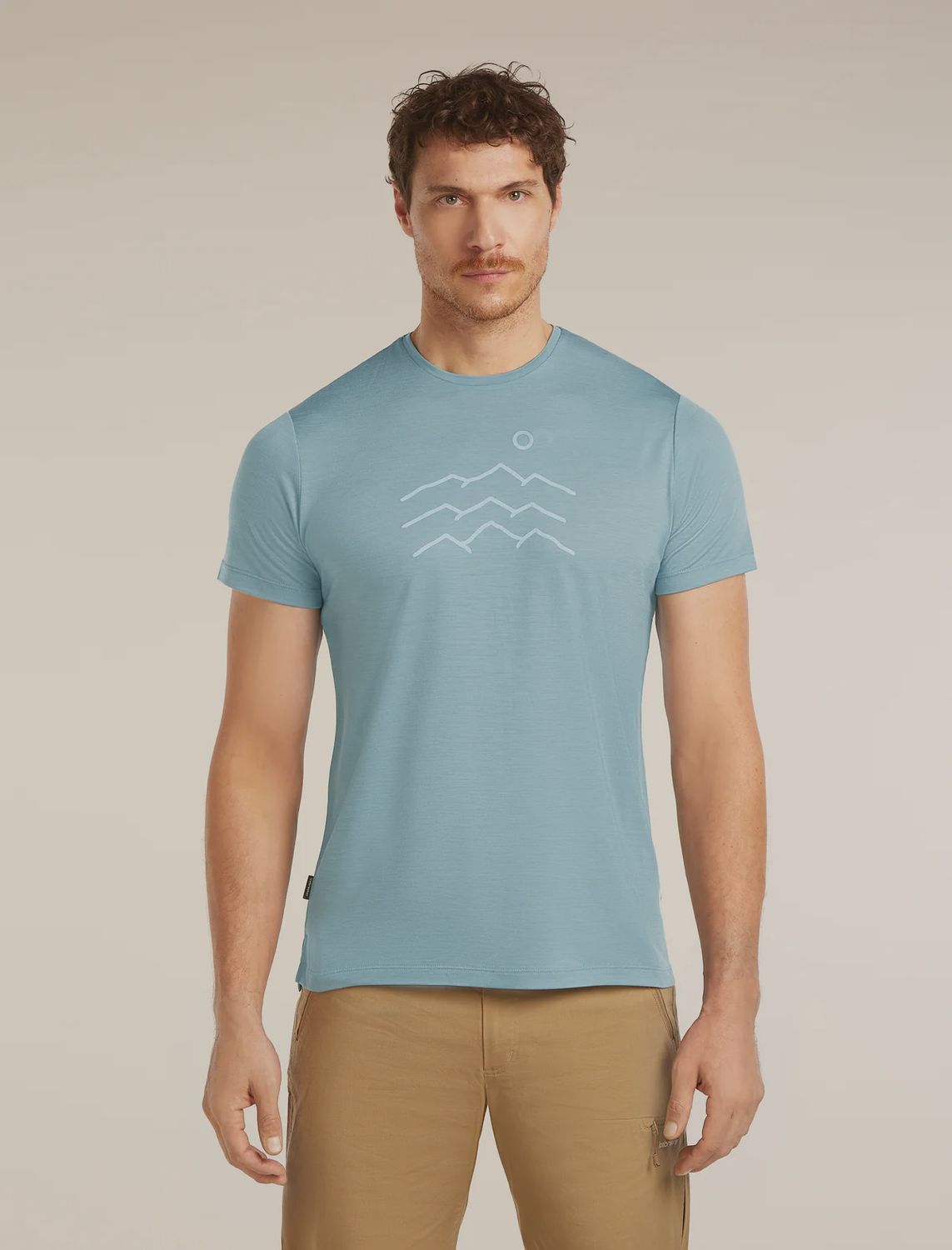 M merino blend 125 cool-lite ss tee, Colour: flint blue, Size: M