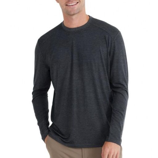 men's bamboo shade long sleeve, Colour: heather black, Size: S