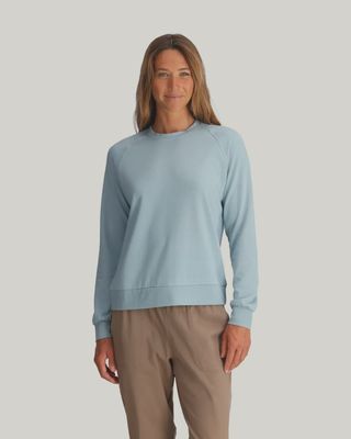 women's bamboo lightweight fleece crew