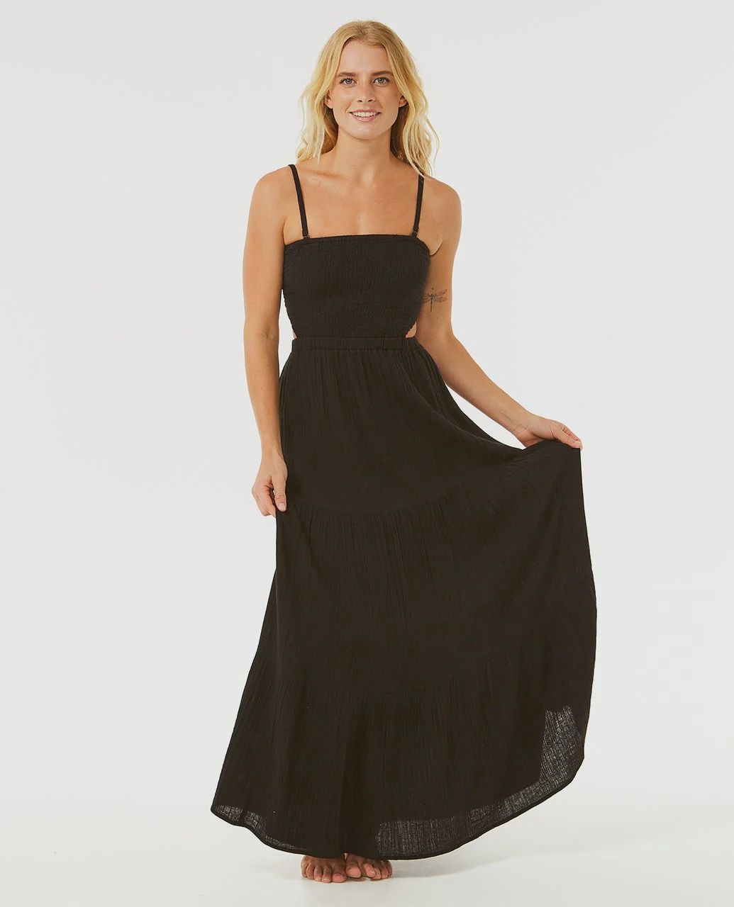 premium surf maxi dress, Colour: black, Size: XS
