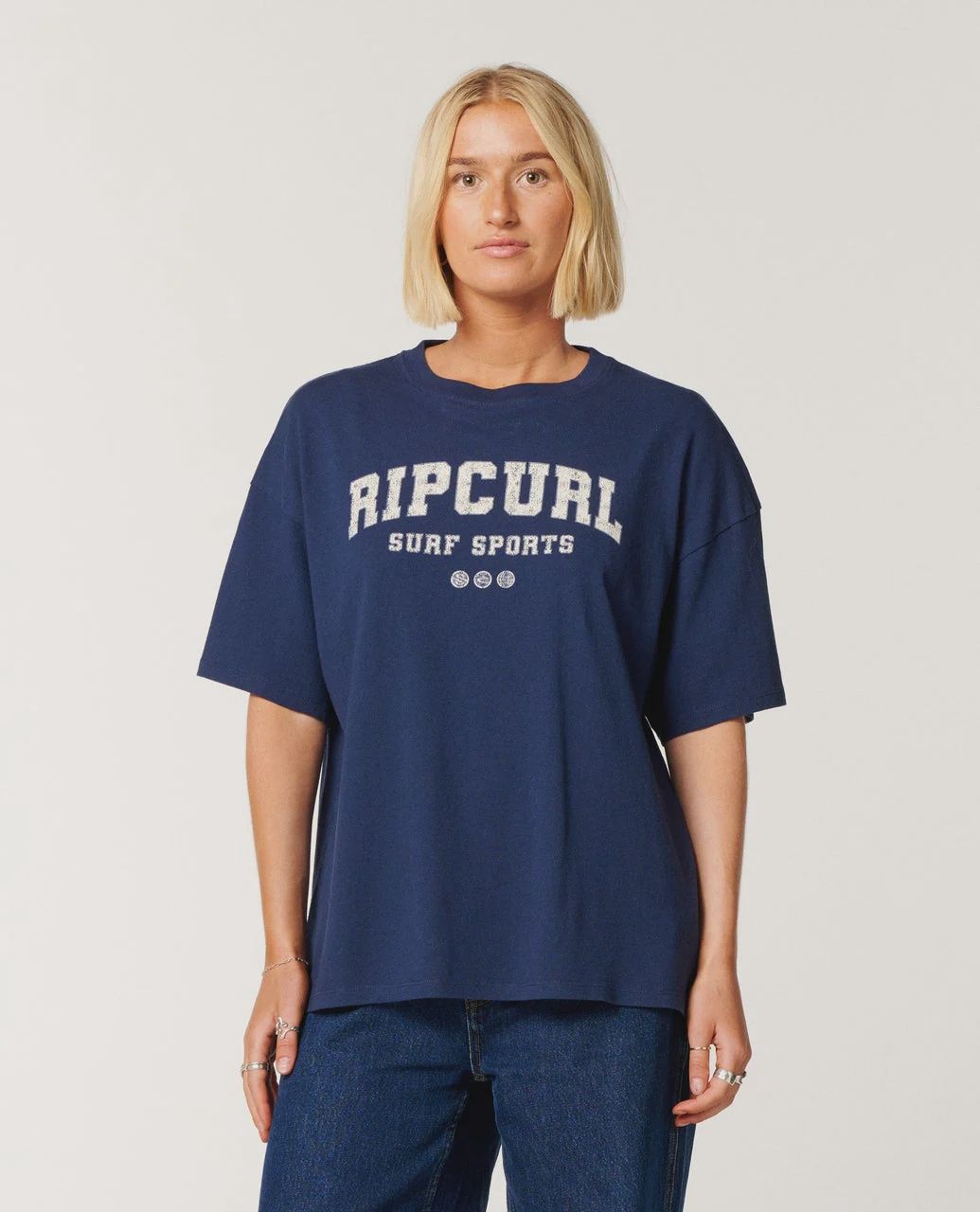 Varsity Sports Heritage Tee, Colour: Dark Blue, Size: s