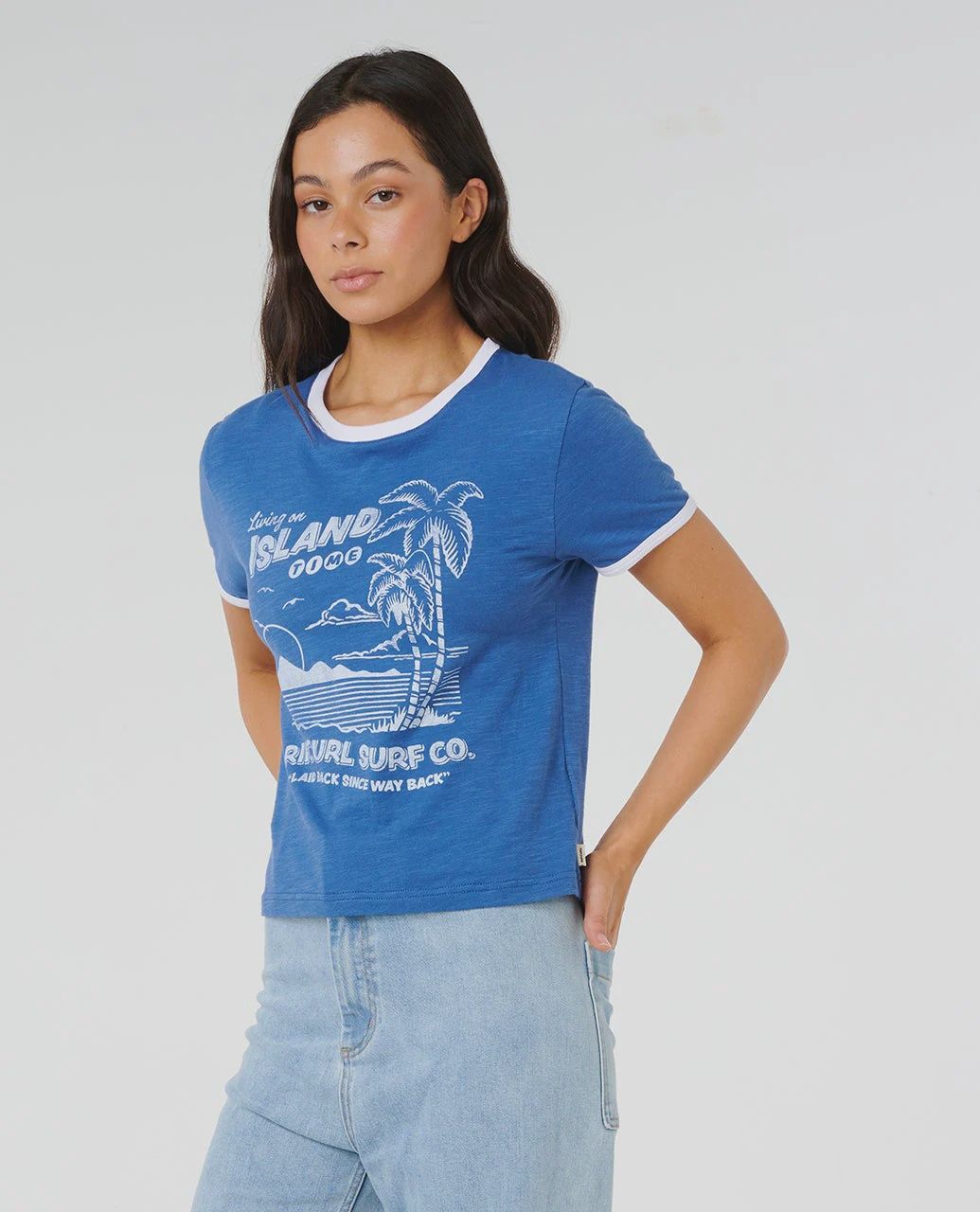 Island Time Slub Tee, Colour: Vintage Navy, Size: s