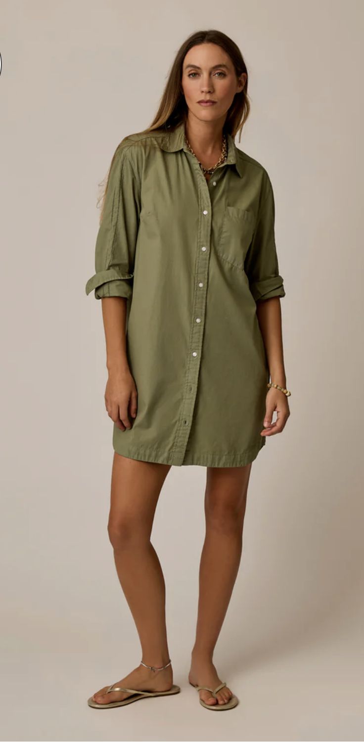 Jules Poplin Dress, Colour: Fatigue, Size: S