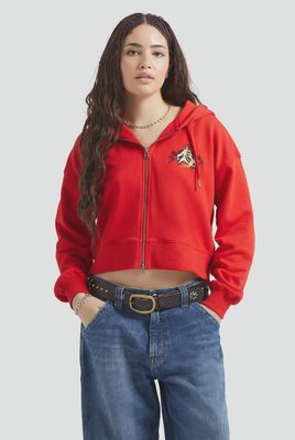 Trophy Horse Cropped Zip Hoodie