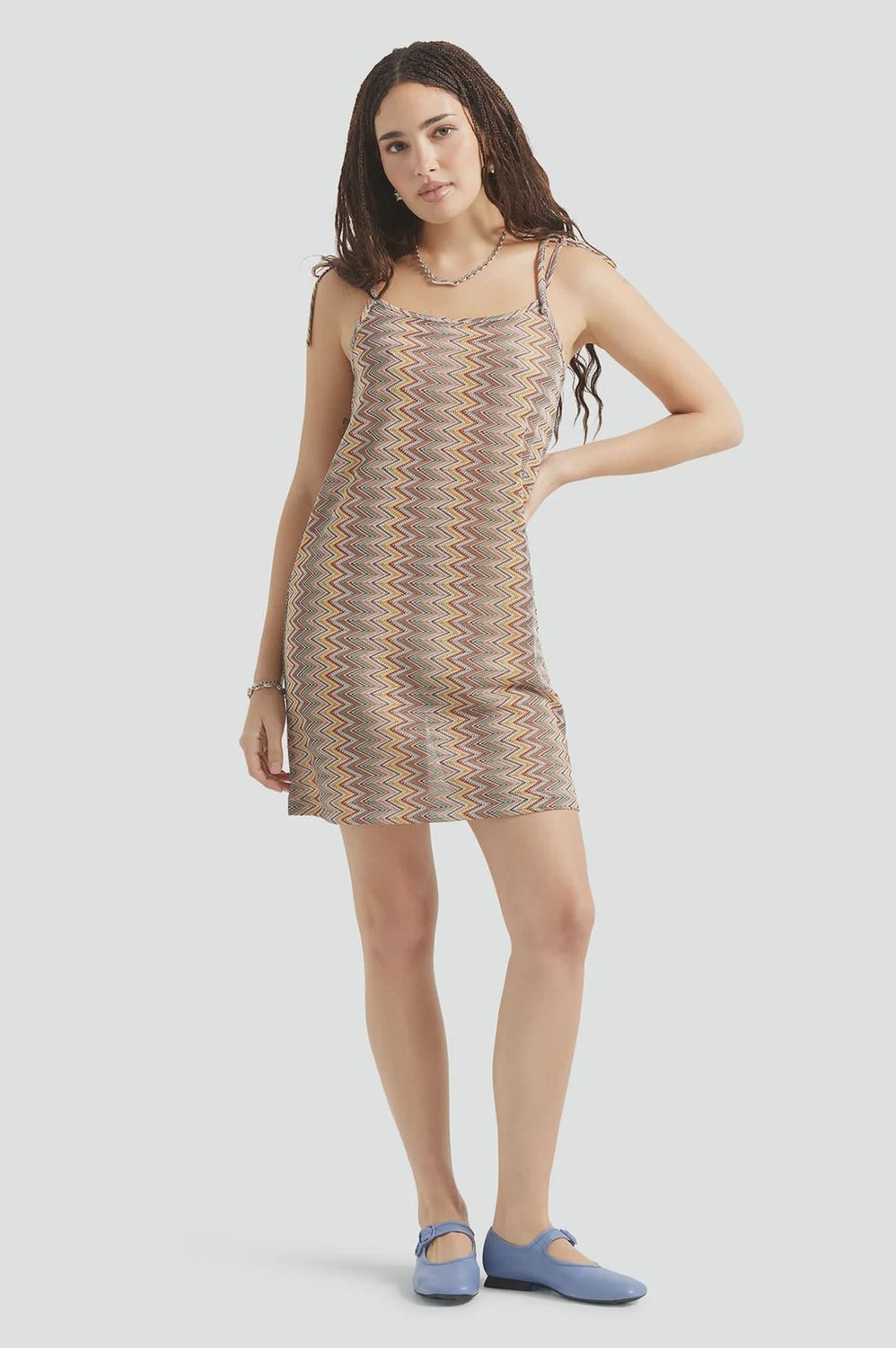 The Cabana Mesh Tunic Dress, Colour: Multi Colour ZigZag, Size: s