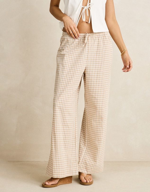 London Check Beach Pant, Colour: Nat, Size: XS
