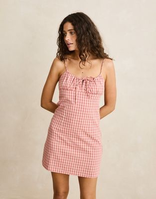 Kirra Check Gathered Mini Dress