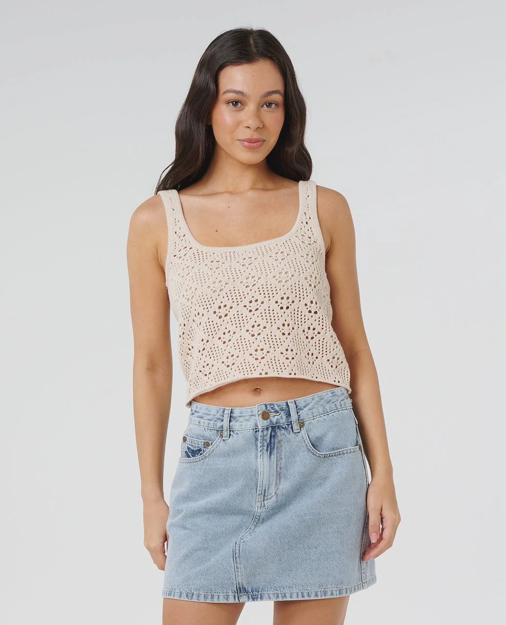 Half Moon bay crochet top, Colour: sand, Size: S