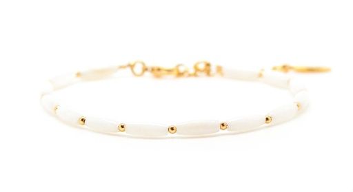 LILY BRACELET ~ SWEET BABES, Colour: gold/white