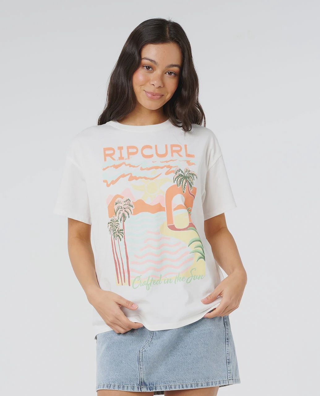Half moon bay heritage tee, Colour: bone, Size: S