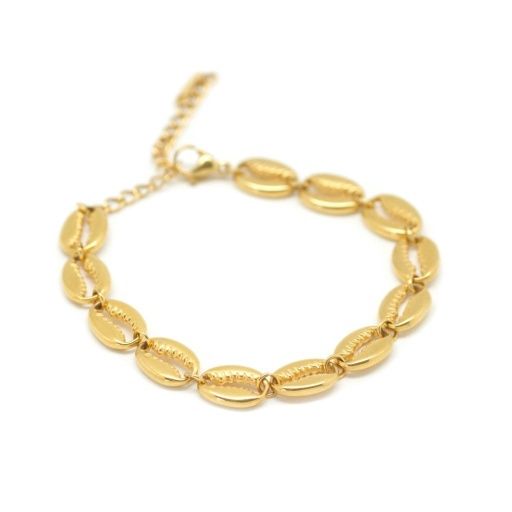 PUKA STATEMENT BRACELET, Colour: gold