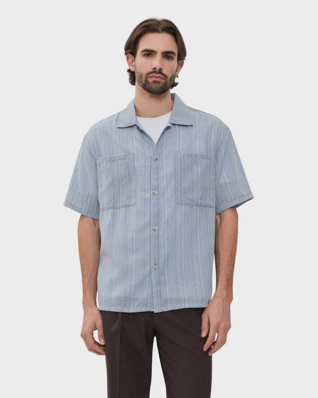 Relaxed Fit Oversized pocket SS, Colour: BLU, Size: m