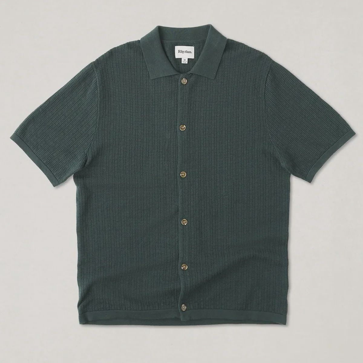 Textured Knit SS Shirt, Colour: FOR, Size: M
