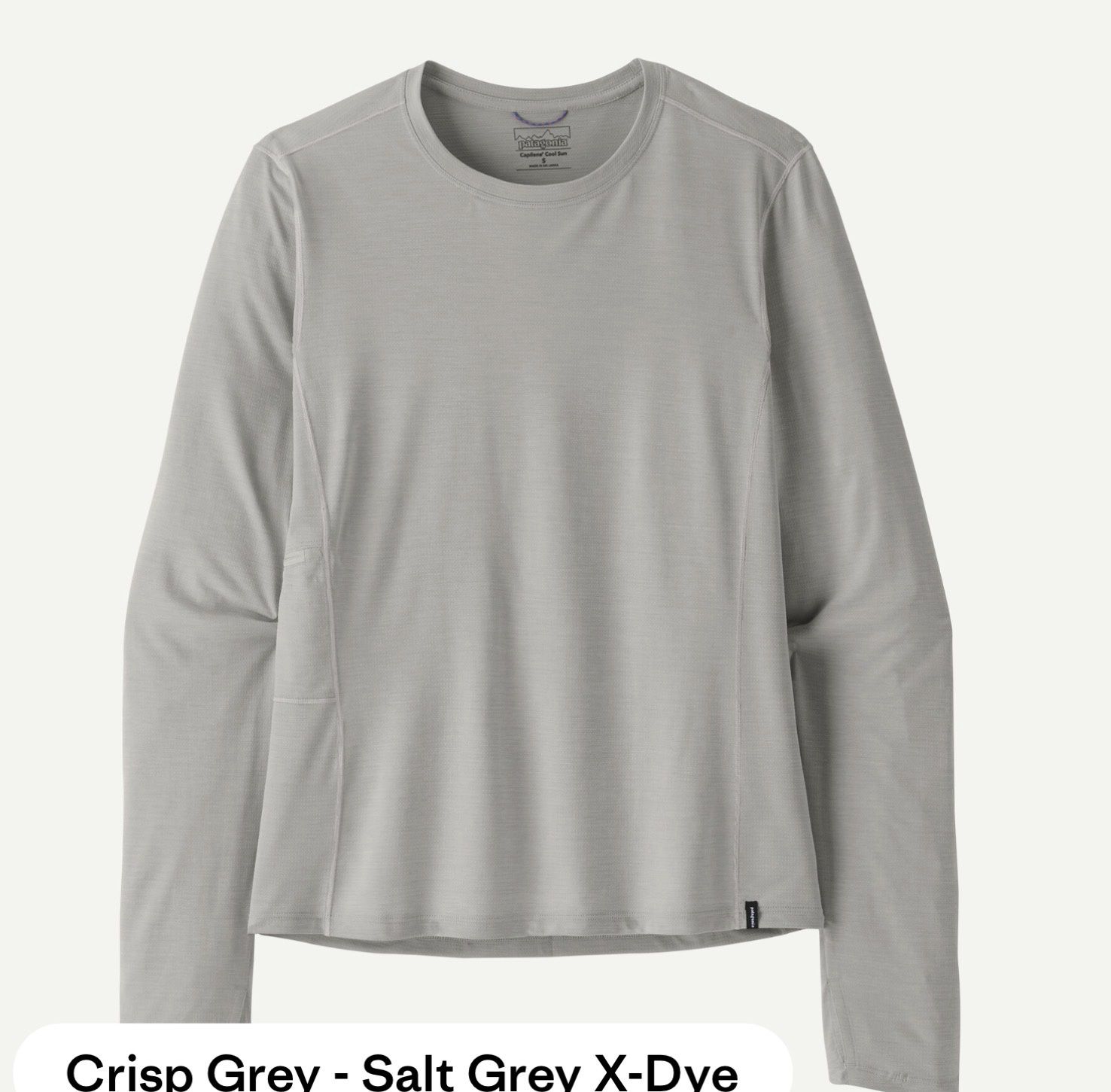 W's L/S Cap Cool Sun Shirt, Colour: Crisp Grey, Size: S