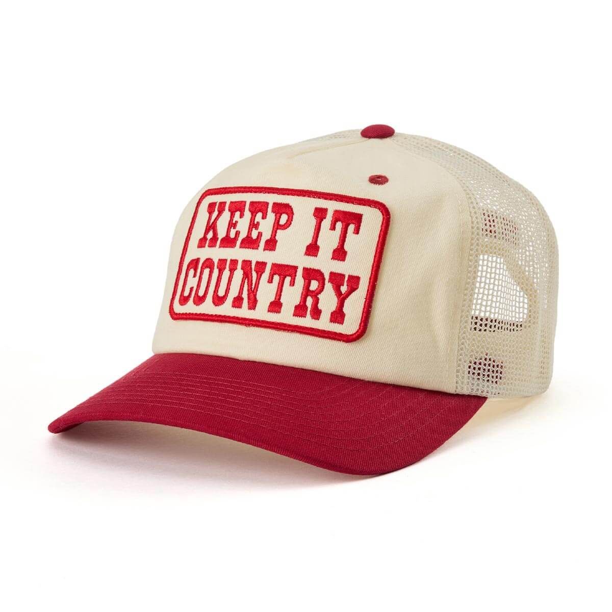 keep it country trucker, Colour: cream/red