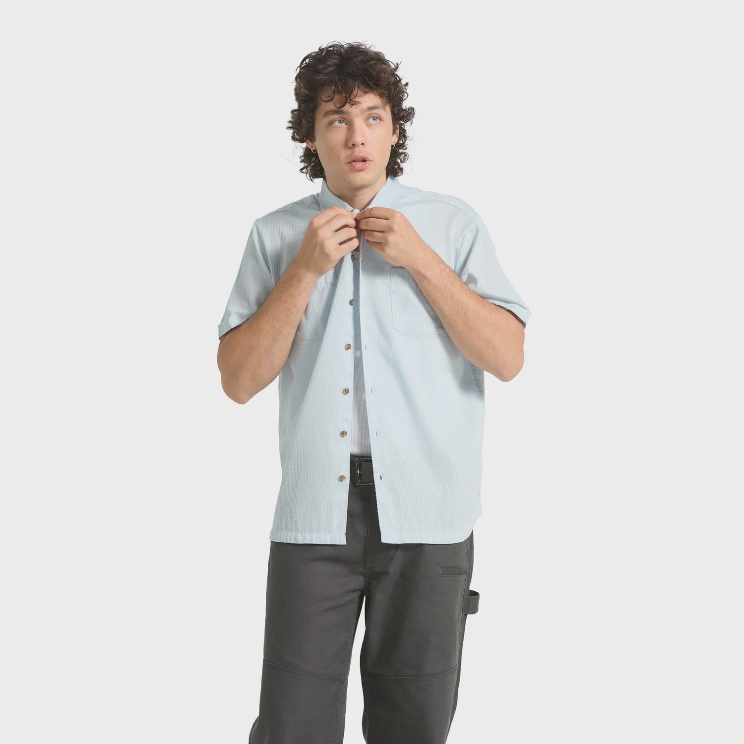 The Vintage S/S WVN, Colour: Blue Aura, Size: M