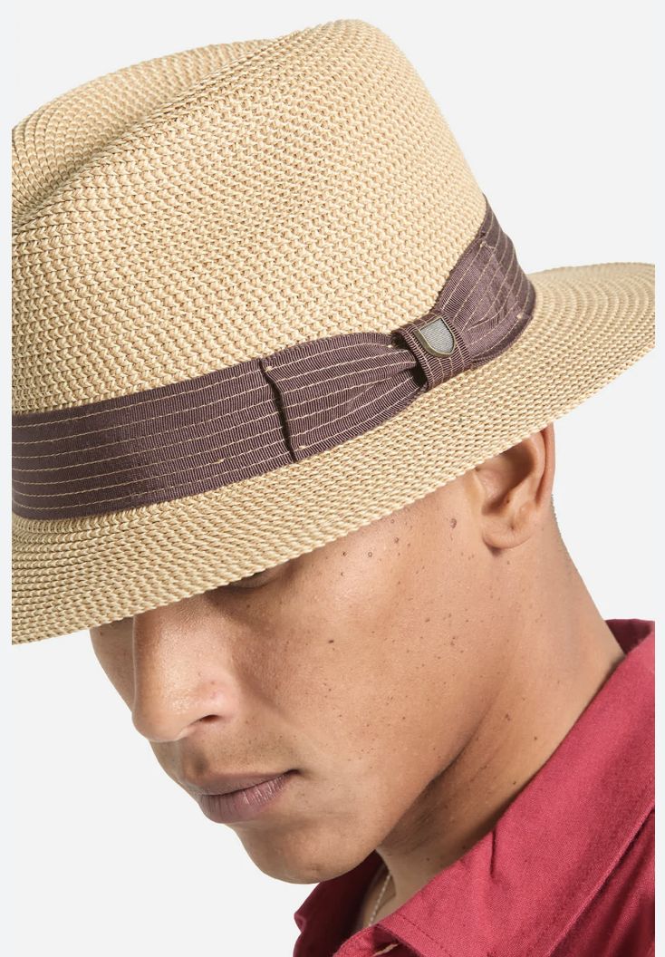 Roma Straw Packable Fedora, Size: S/M