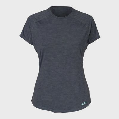 Women's heathered ventx solid s/s top