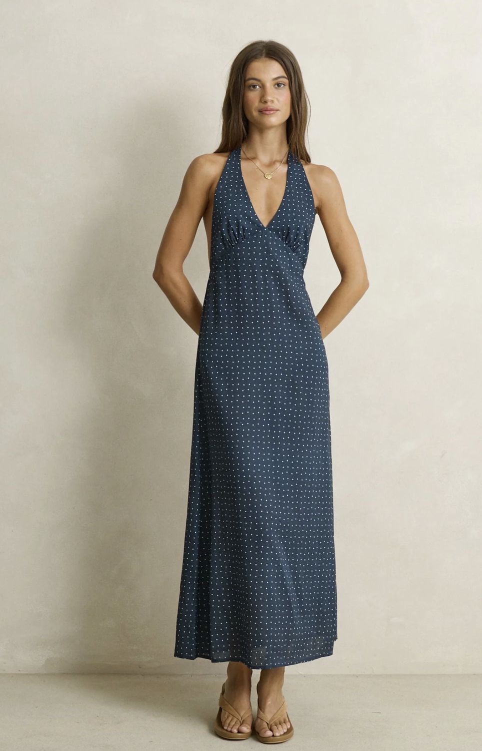 Maisy Halter Maxi Dress, Colour: Blu, Size: XS