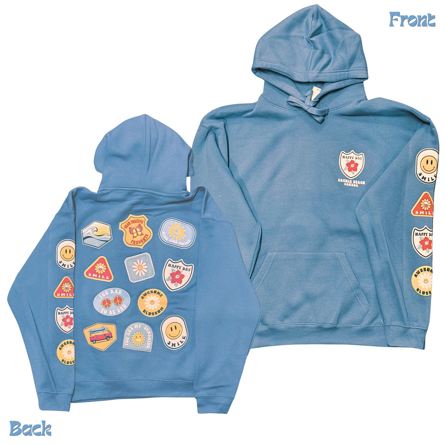 SB happy day patches hoodie, Colour: Indigo, Size: S