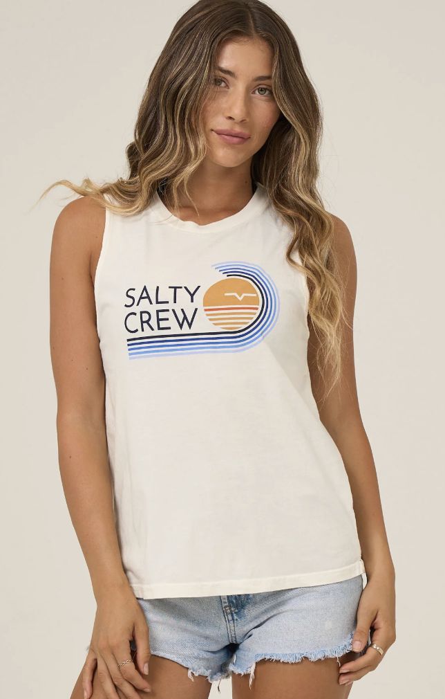 Ombre Wave Muscle Tank, Colour: Off White, Size: S