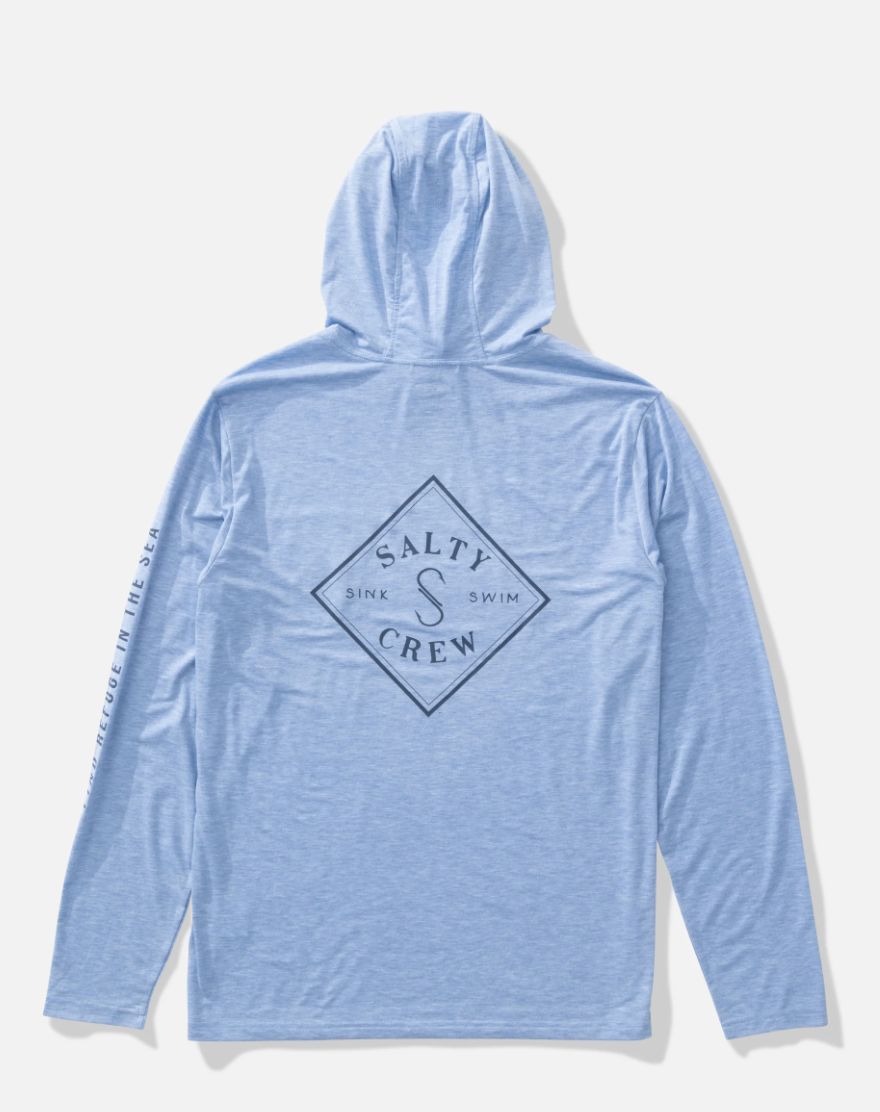 Tippet Pocket UV Hoodie, Colour: Heather Blue, Size: M