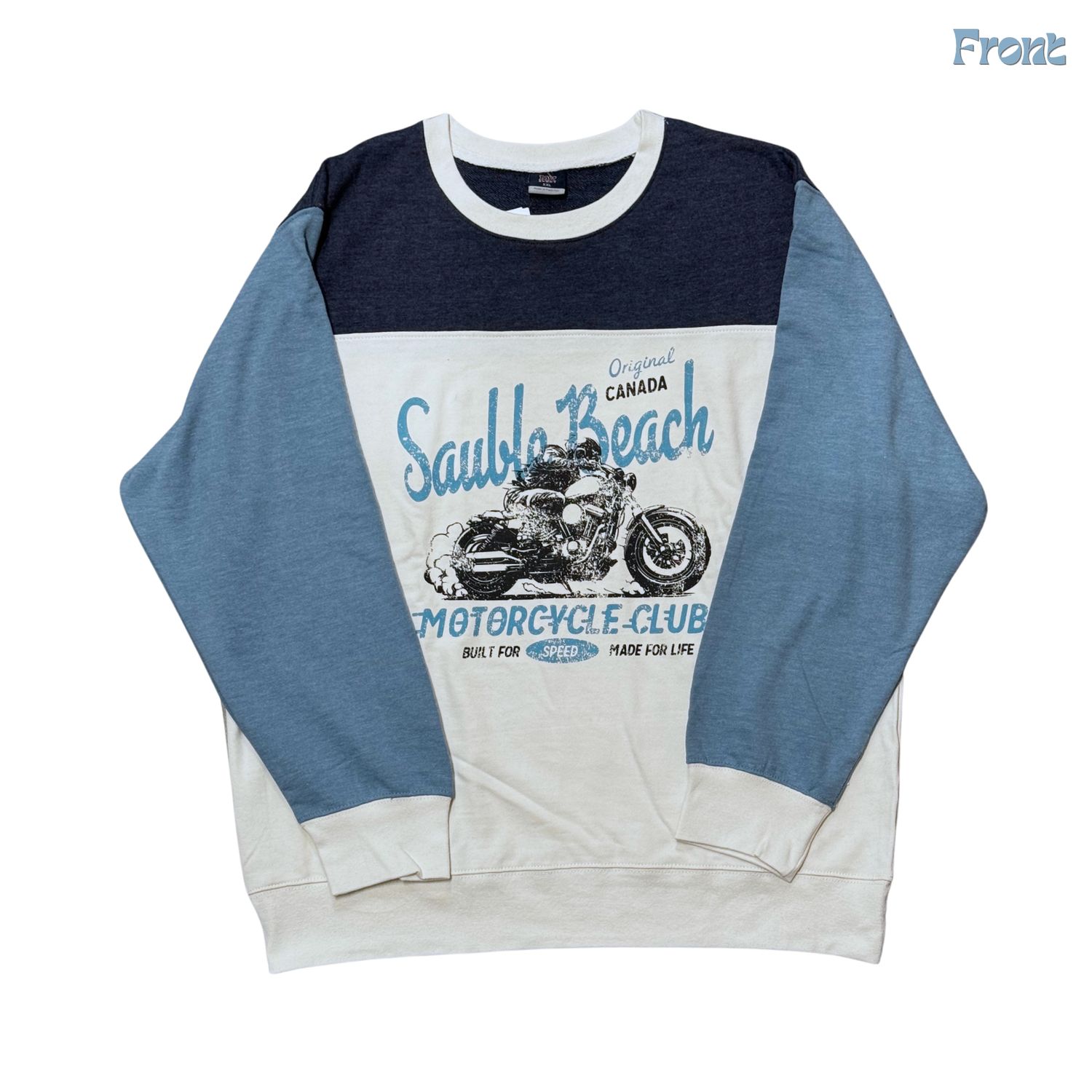SB moto club colorblock crew, Colour: navy heather, Size: S