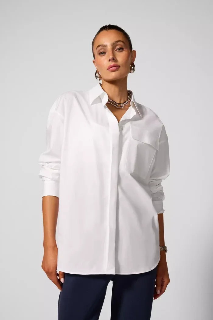 Boyfriend Button Up, Color: Brilliant White, Size: S