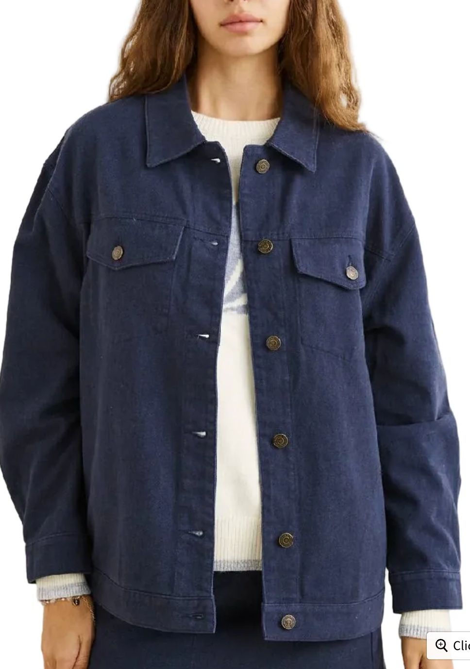 Essential Oversized Jacket, Colour: Dark Blue, Size: S