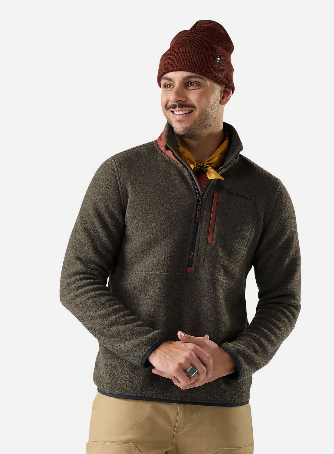 Second Cut Fleece 1/2 Zip, Colour: Burnt Sienna, Size: M