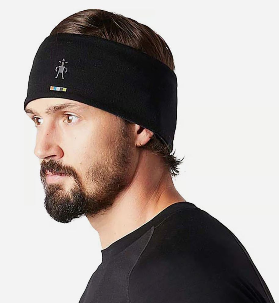 Thermal Merino Reversible Headband, Colour: Black