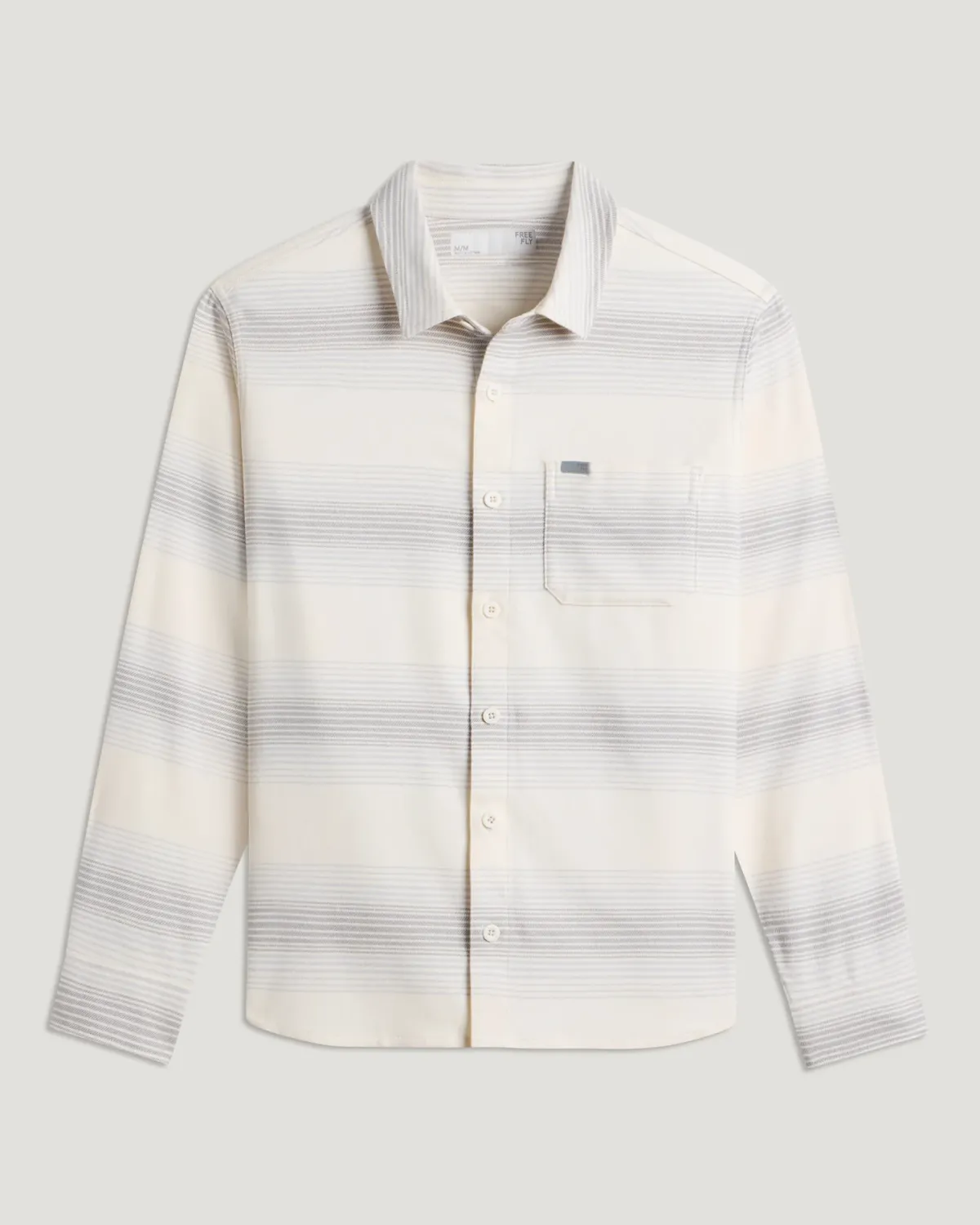 M Seawool Flannel Shirt, Colour: Ombre Stripe Birch, Size: M