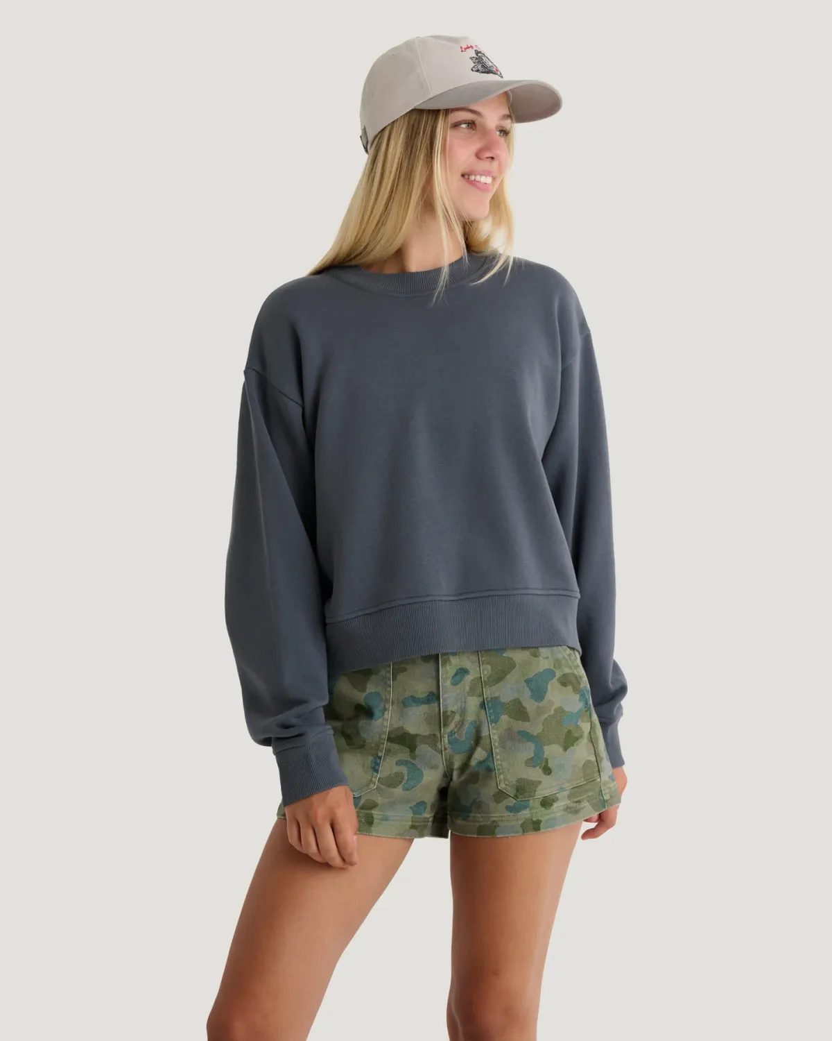 W Bamboo Northcoast Fleece Pullover Crew, Colour: Storm Cloud, Size: S