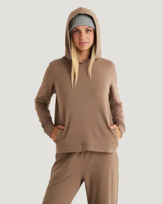 W Bamboo Lightweight Fleece Cropped Hoodie