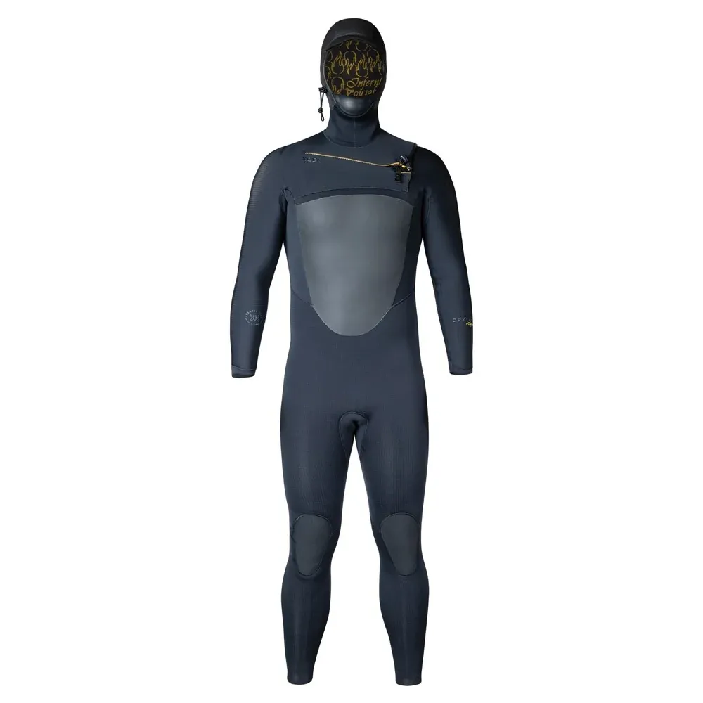 Men's drylock hooded 6/5mm fullsuit, Colour: black, Size: ML