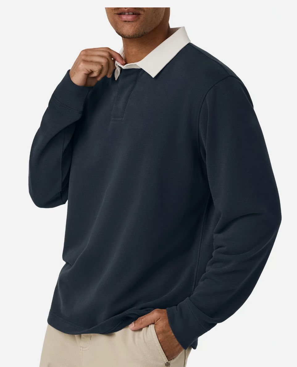 L/S Cypress Rugby, Colour: Navy, Size: M