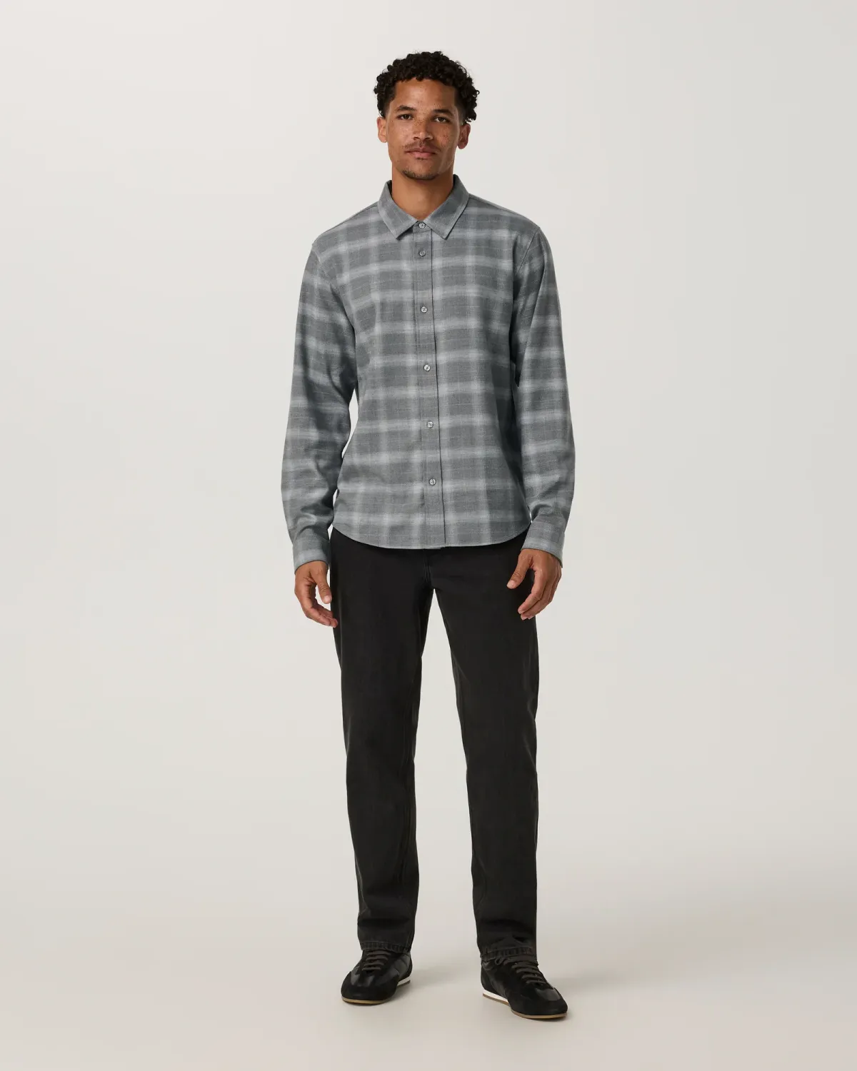 L/S Midweight Flannel Shirt, Colour: GYH, Size: M
