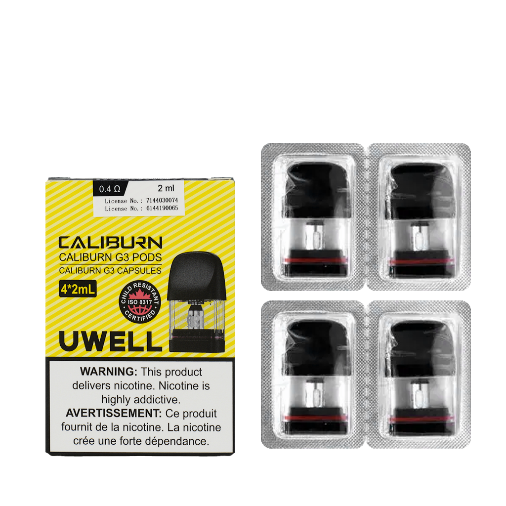UWELL CALIBURN G3 POD 4PCS, RESISTANCE: 0.4 OHM