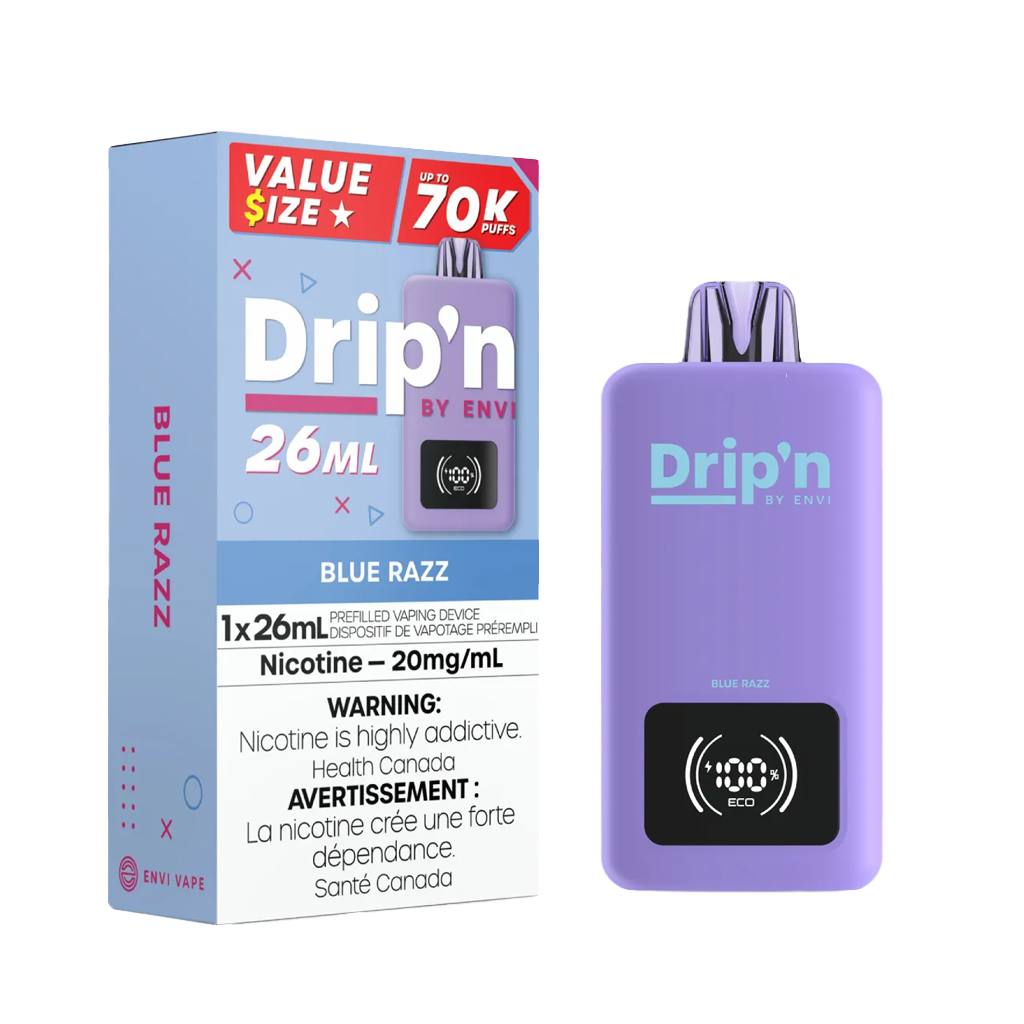 ENVI DRIP&#39;N 70K 20MG, FLAVOR: BLUE RAZZ
